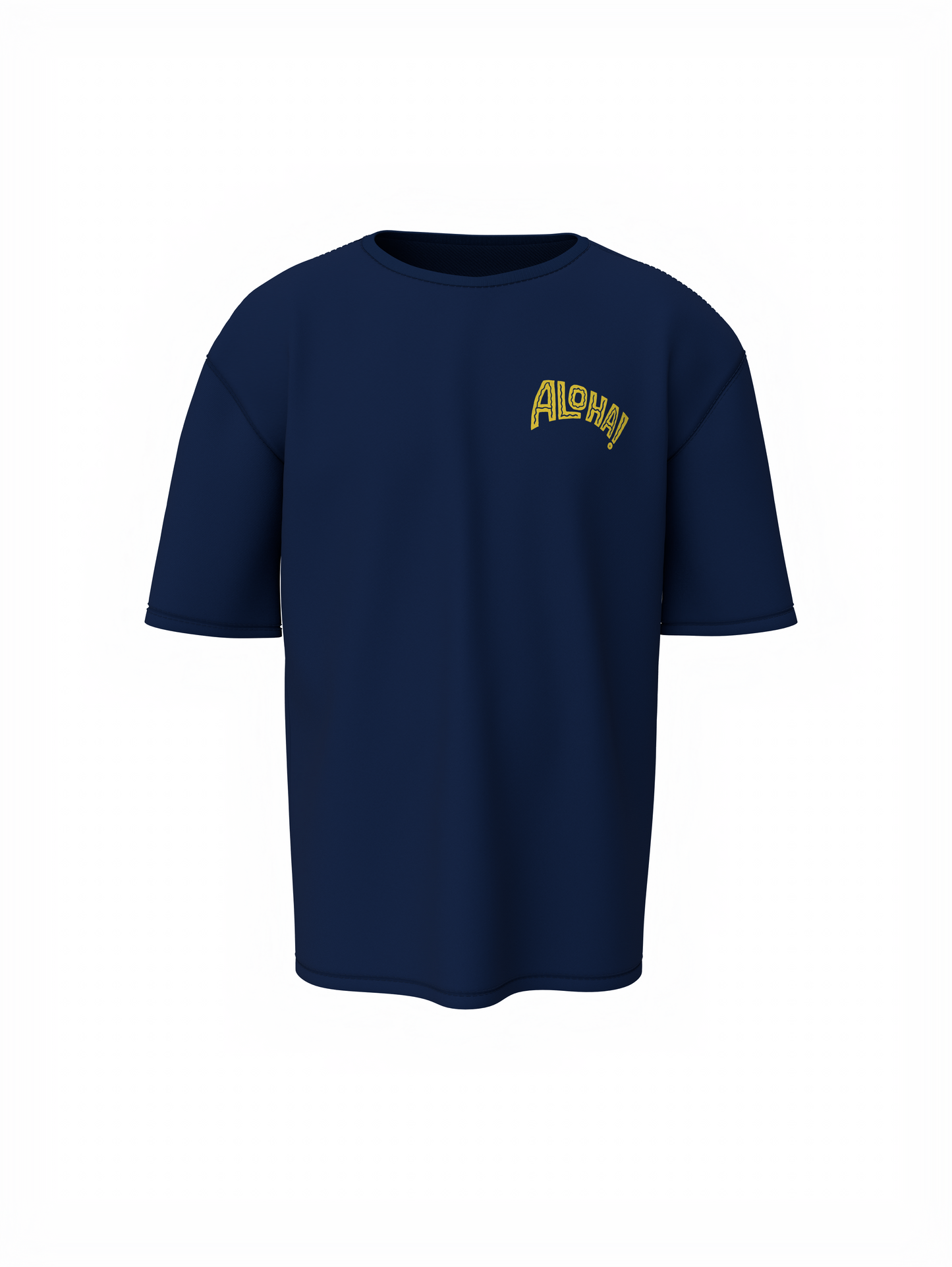 Aloha Graphic Unisex Navy Blue Oversized T-Shirt Cool Outfit
