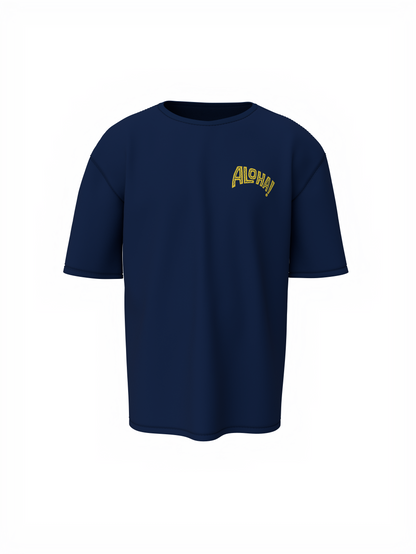 Aloha Graphic Unisex Navy Blue Oversized T-Shirt Cool Outfit