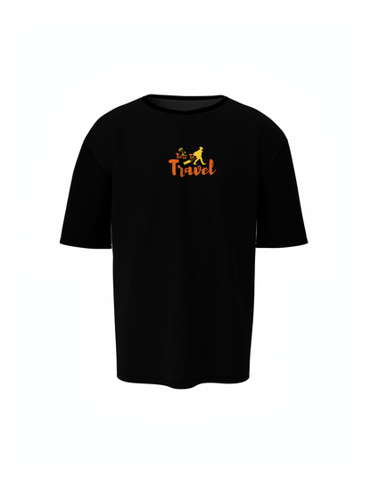 Wavecore Graphic Unisex Black Oversized T-Shirt