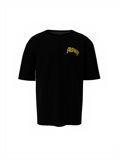 Aloha Graphic Black Oversized T-Shirt Stylish Casual Look