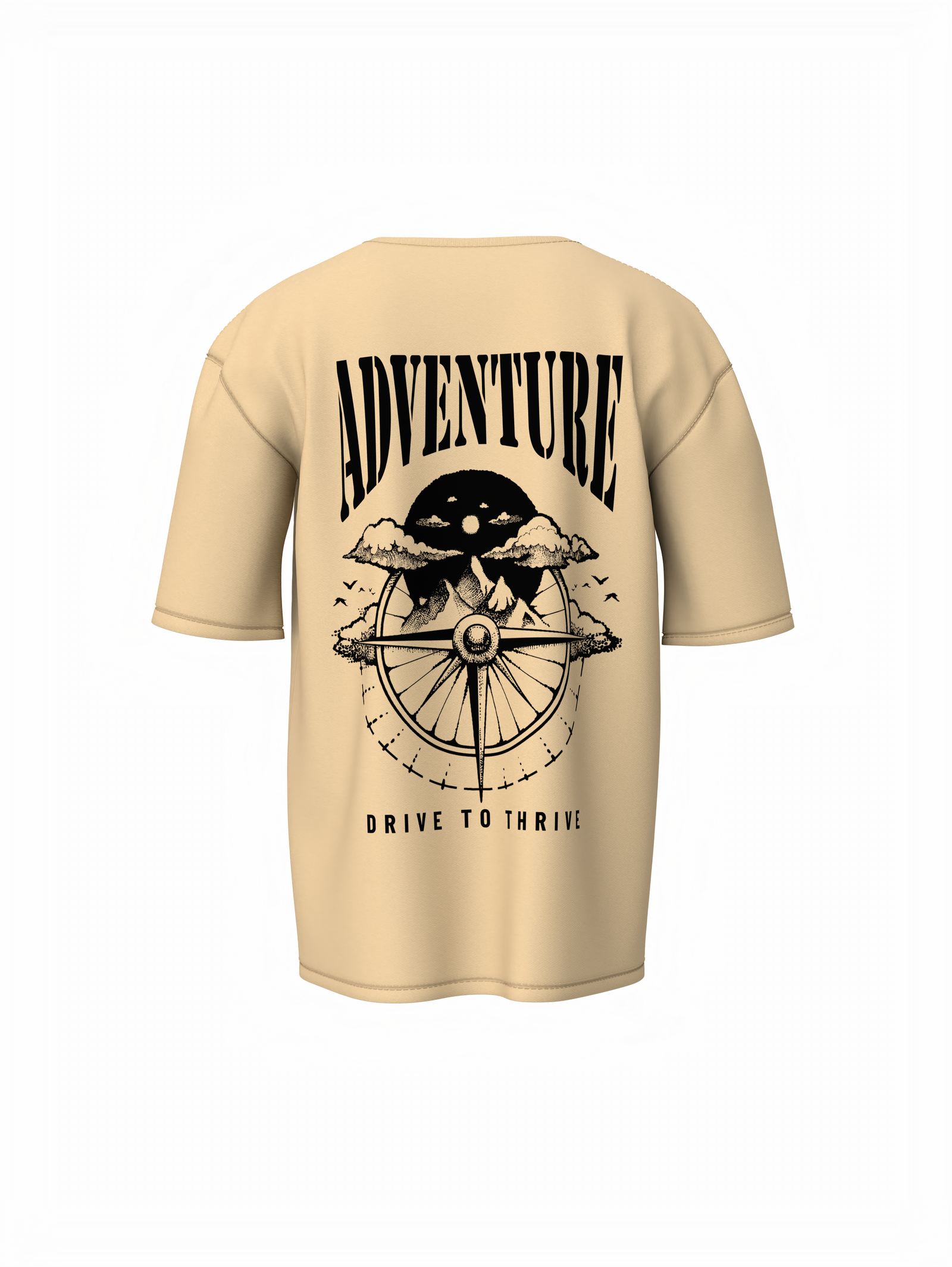 Every Mile Graphic Unisex Beige Oversized T-Shirt Tee