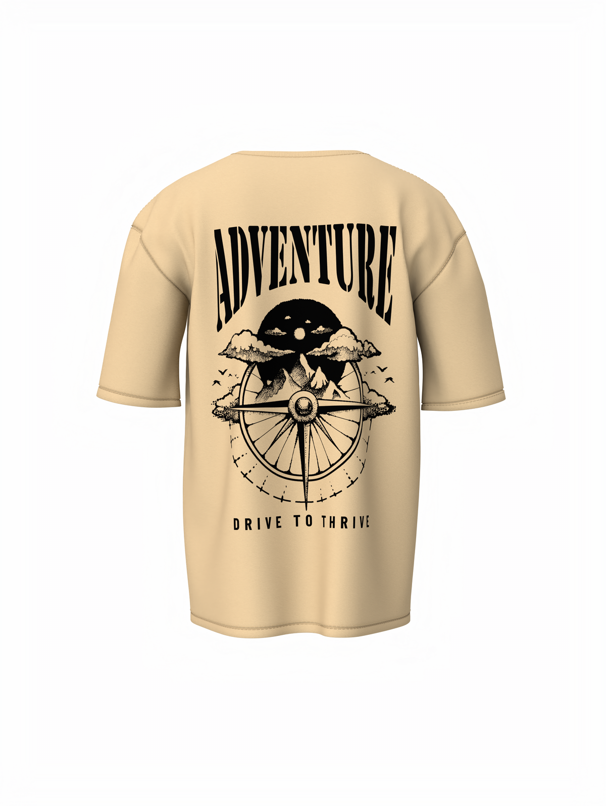 Every Mile Graphic Unisex Beige Oversized T-Shirt