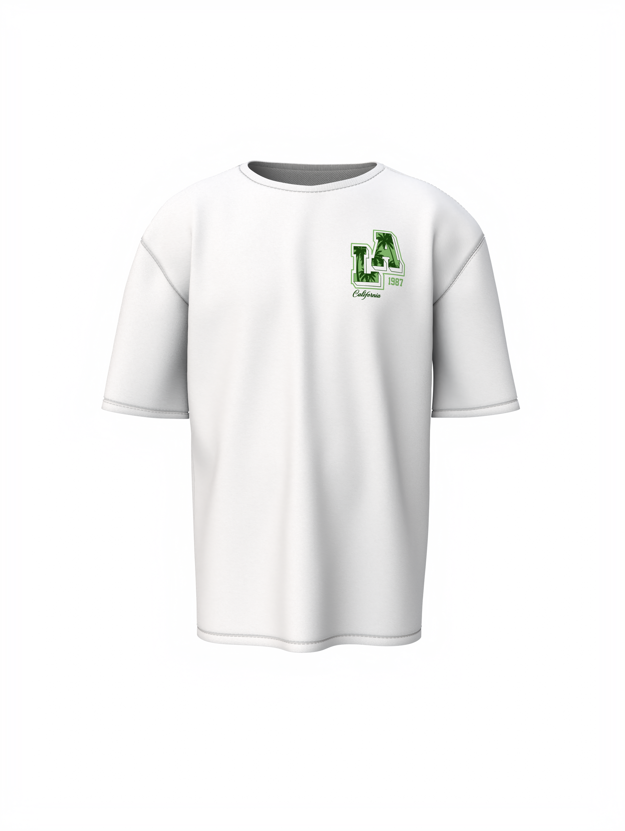 LA 1987 Graphic Unisex White Oversized T-Shirt