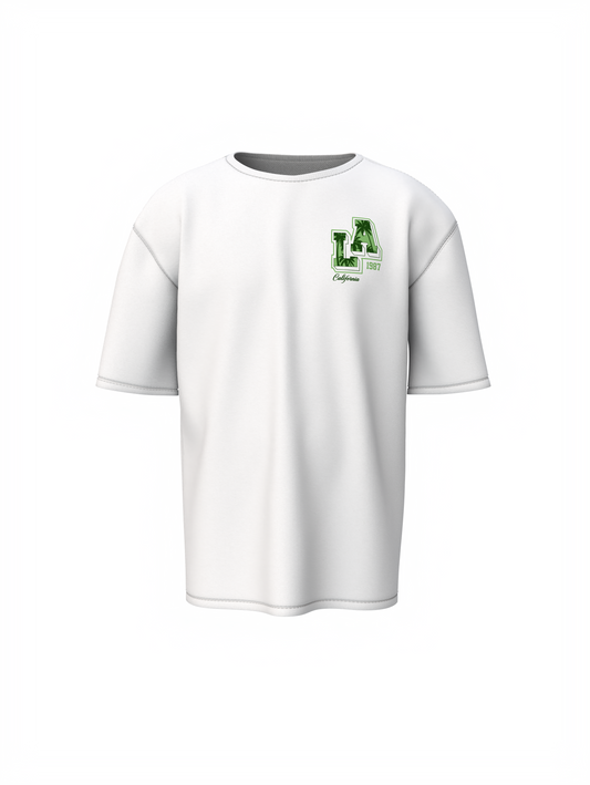 LA 1987 Graphic Unisex White Oversized T-Shirt