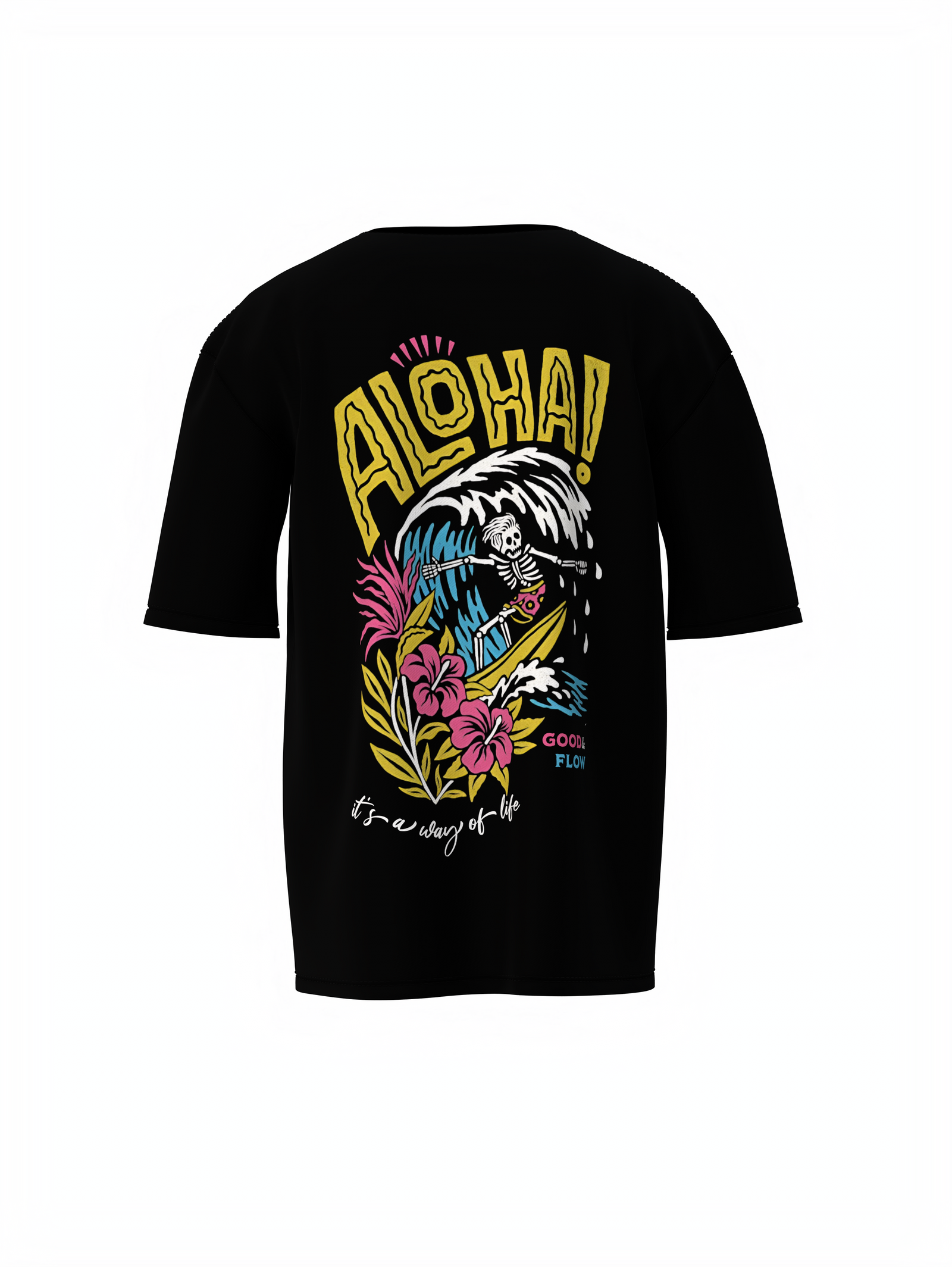 Aloha Graphic Black Oversized T-Shirt Stylish Casual Look