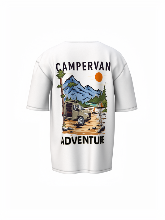 Campervan Graphic Unisex White Oversized T-Shirt