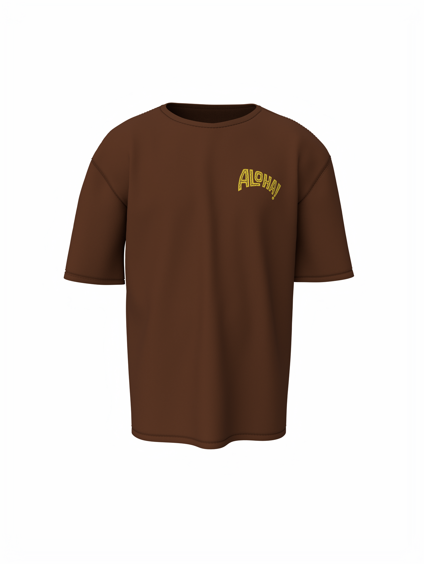 Aloha Graphic Brown Oversized T-Shirt Unisex Casual Style