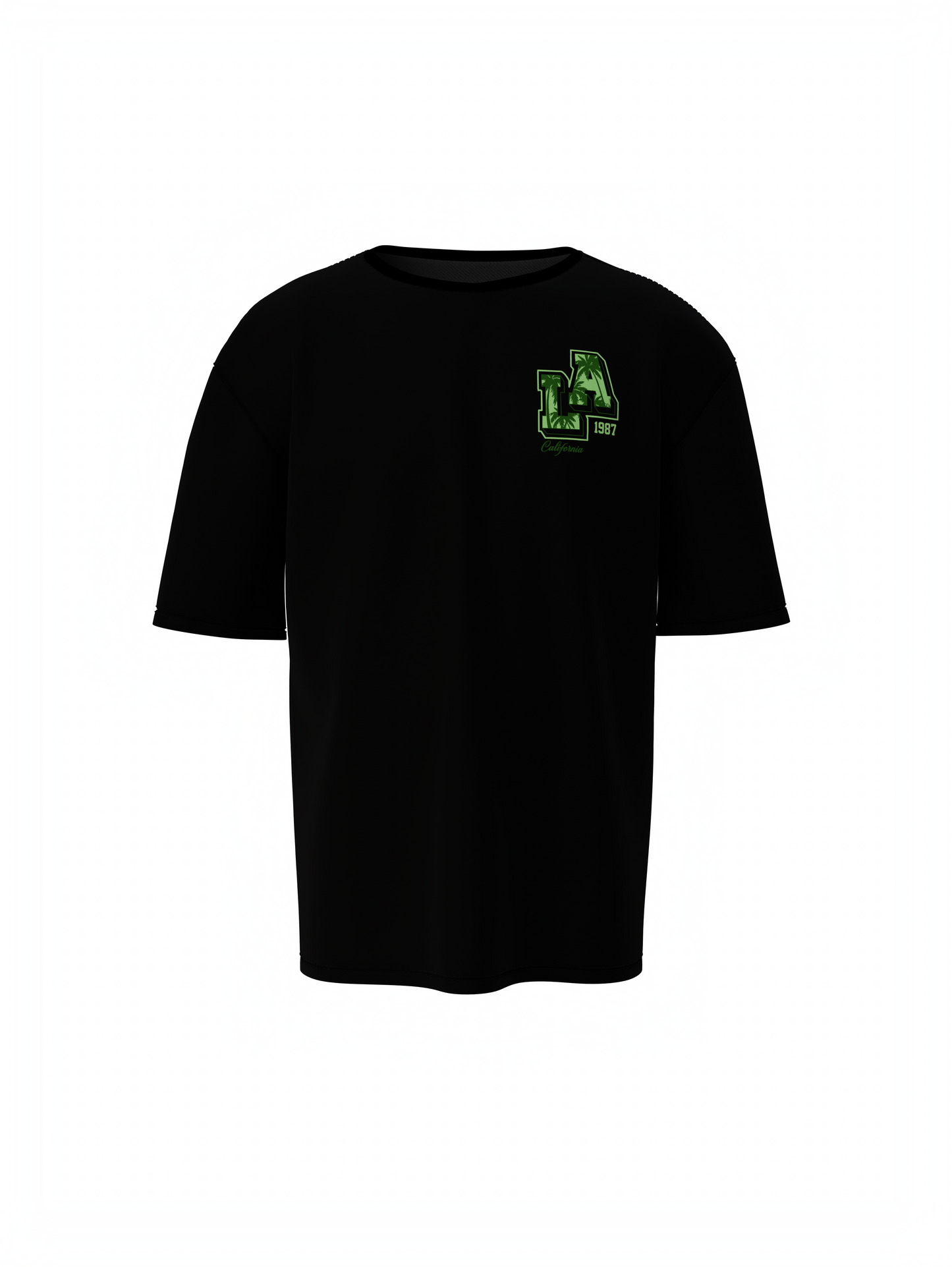 LA 1987 Graphic Unisex Black Oversized T-Shirt
