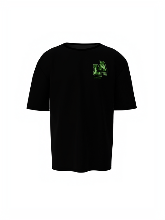 LA 1987 Graphic Unisex Black Oversized T-Shirt