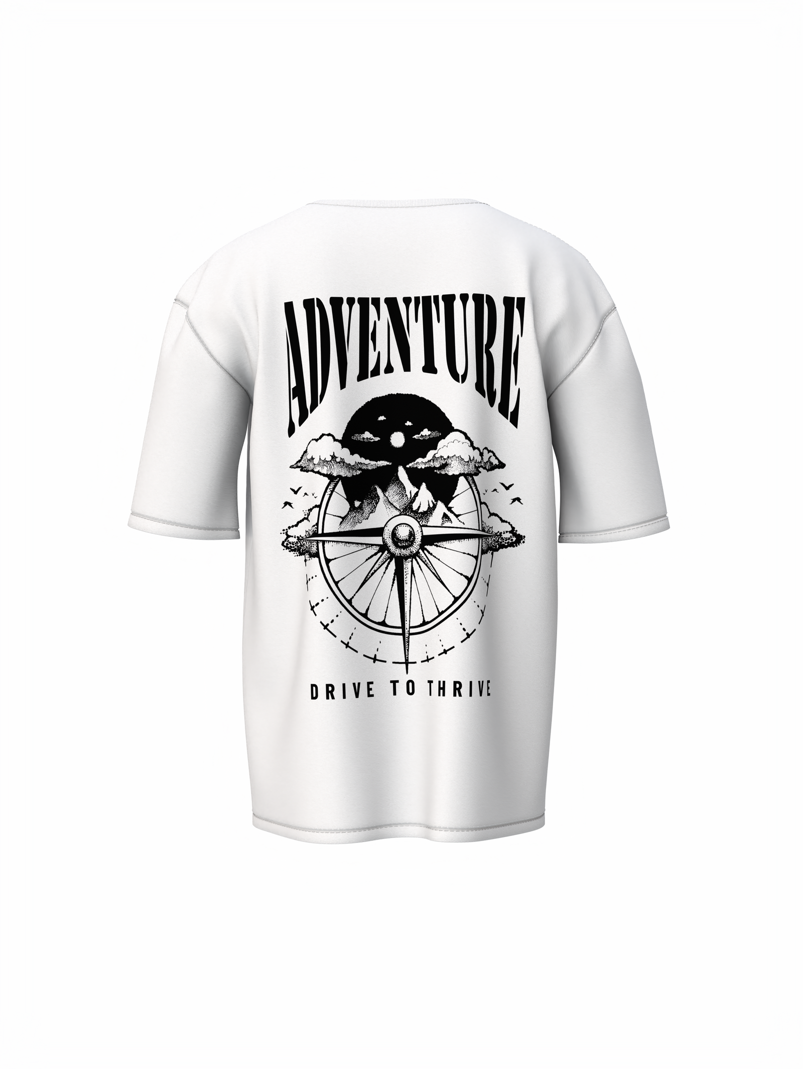Every Mile Graphic Unisex White Oversized T-Shirt Style