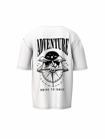 Every Mile Graphic Unisex White Oversized T-Shirt Style