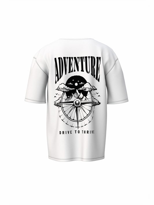 Every Mile Graphic Unisex White Oversized T-Shirt Style