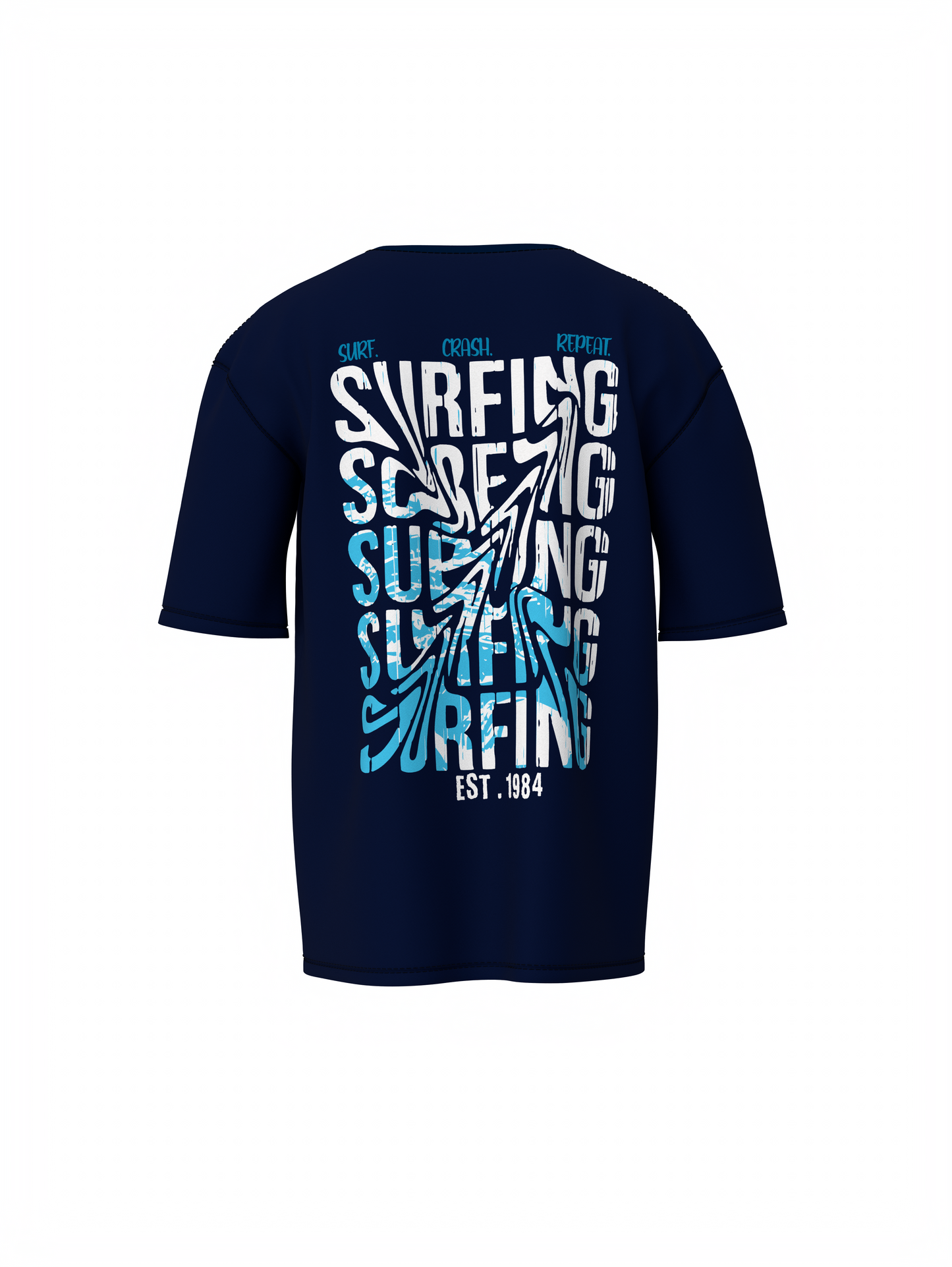 Surfing Dark Blue Oversized T-Shirt for Surf Streetwear Style