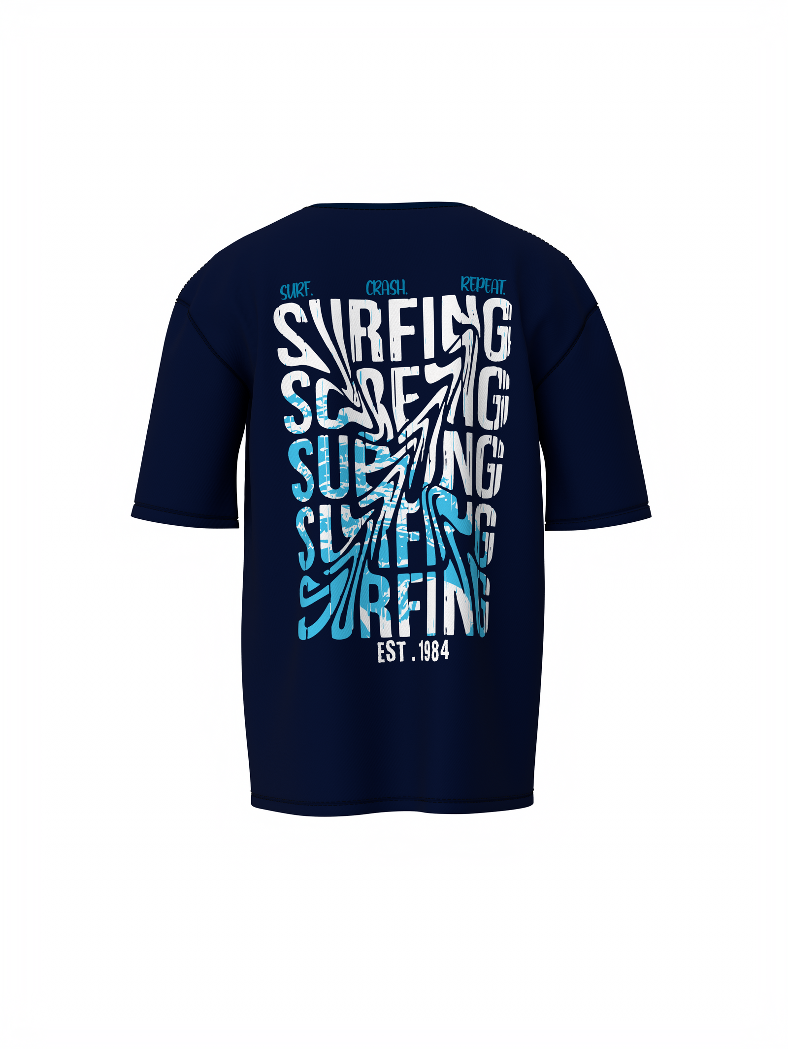 Surfing Dark Blue Oversized T-Shirt for Surf Streetwear Style