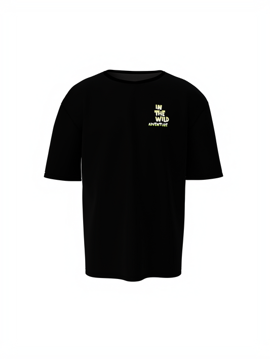 Nature Graphic Unisex Black Oversized T-Shirt – Bold & Cool
