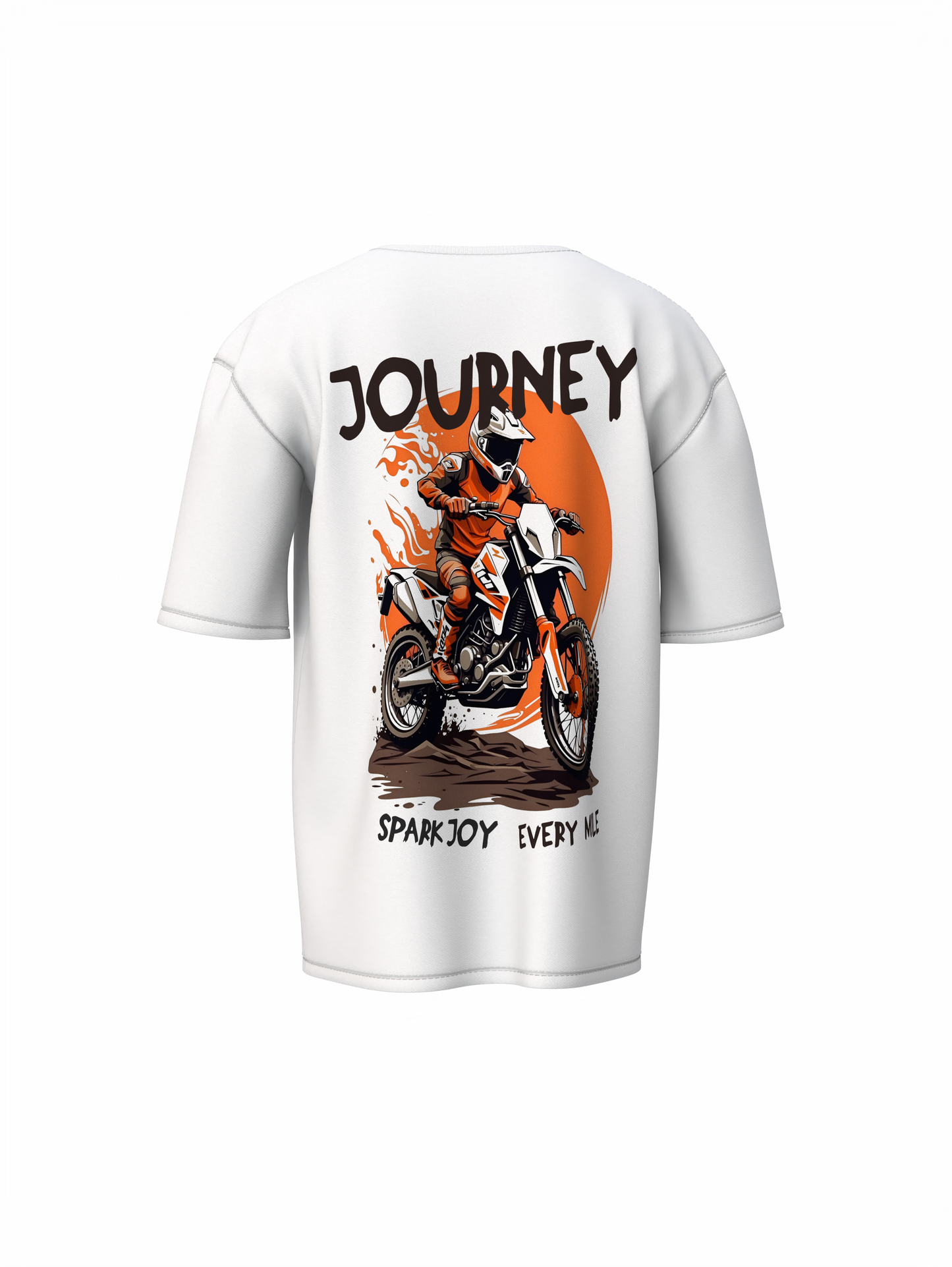 Journey Graphic Unisex White Oversized T-Shirt – Trendy Style
