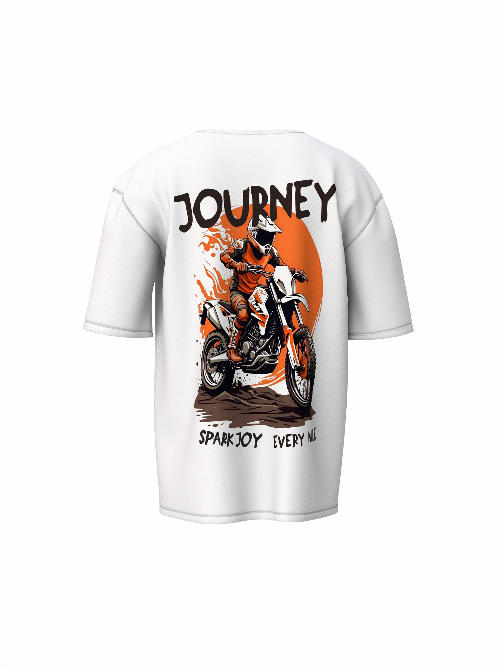 Journey Graphic Unisex White Oversized T-Shirt – Trendy Style