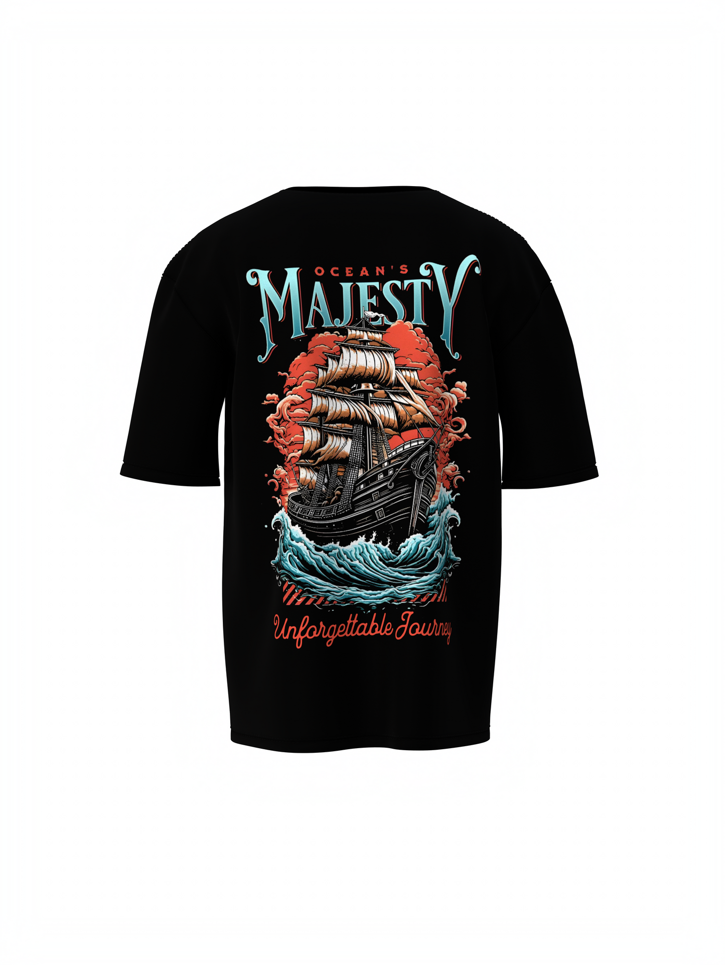 Majesty Graphic Unisex Black Oversized T-Shirt – Bold Design