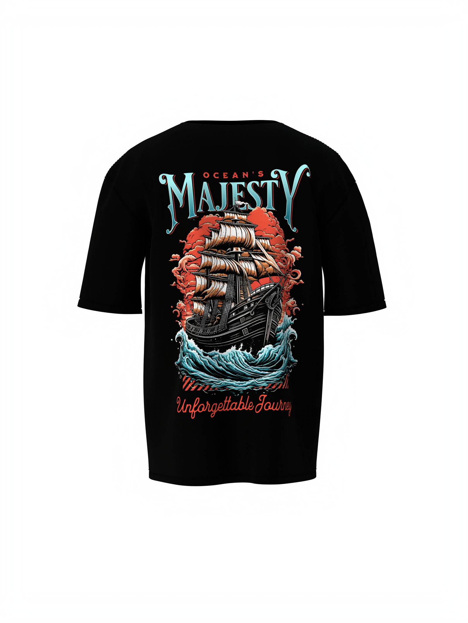 Majesty Graphic Unisex Black Oversized T-Shirt – Bold Design