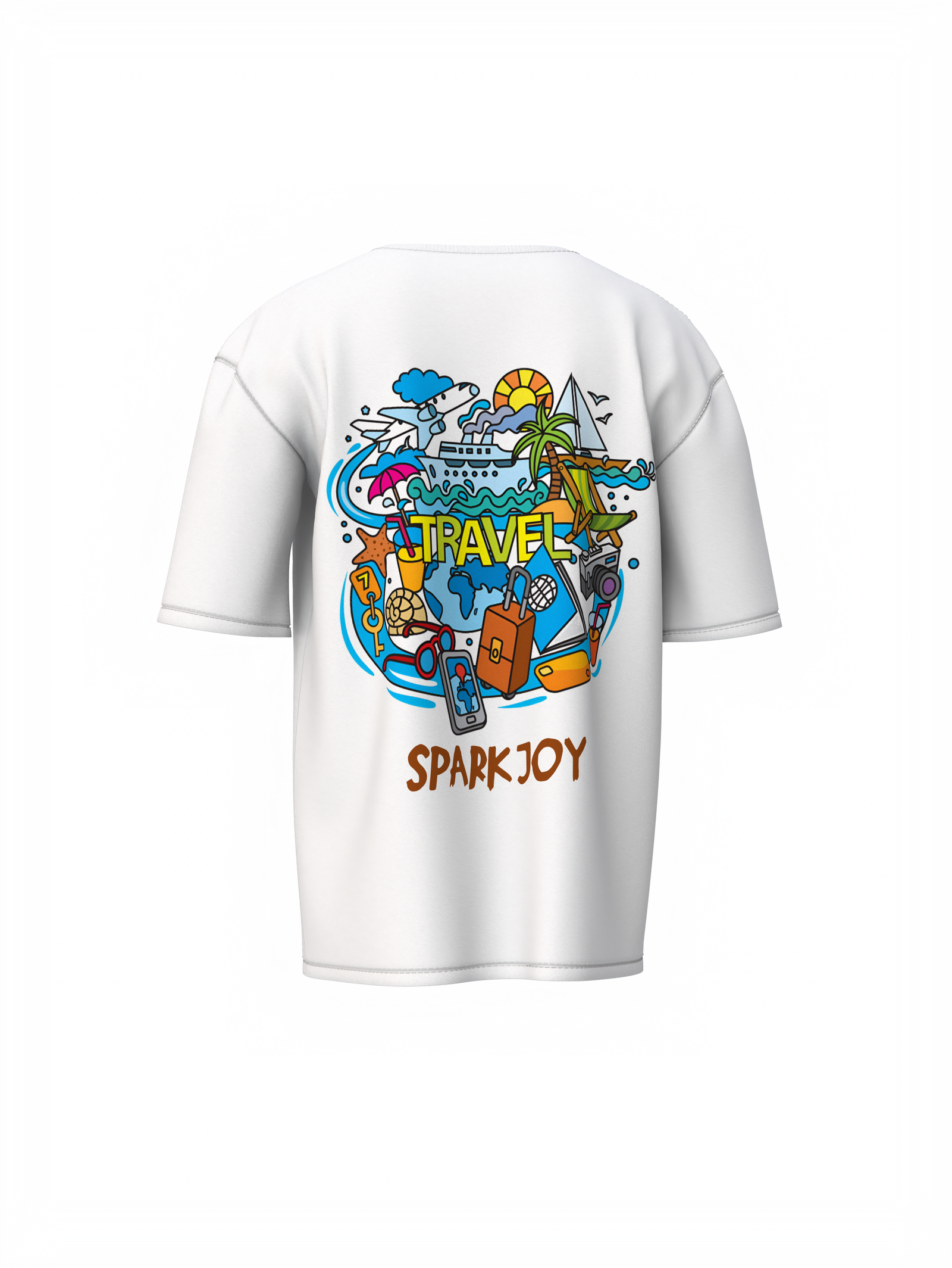 Spark Joy Graphic Unisex White Oversized T-Shirt – Casual Comfort