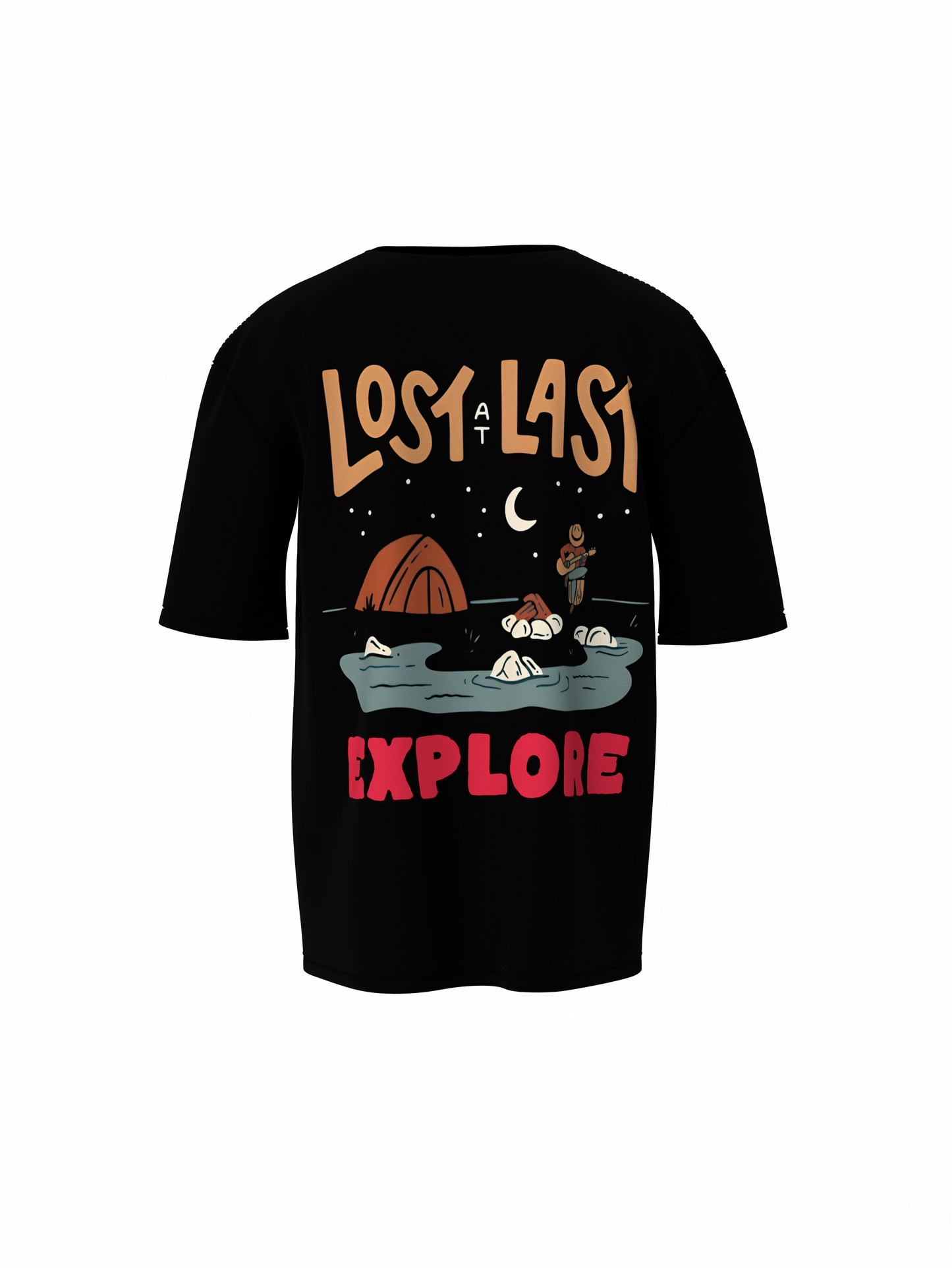 Explore Graphic Black Oversized T-Shirt Unisex Streetwear