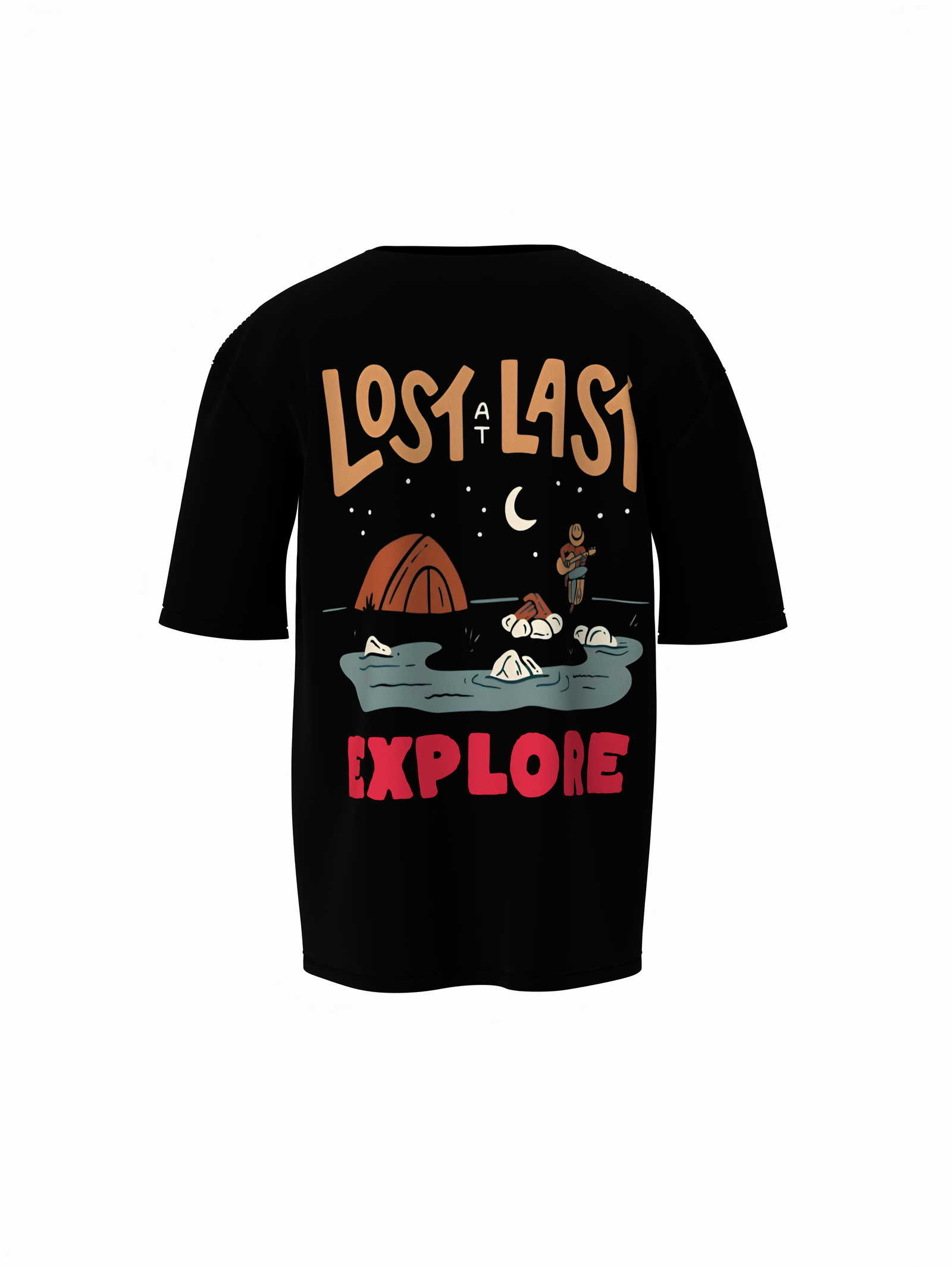 Explore Graphic Black Oversized T-Shirt Unisex Streetwear