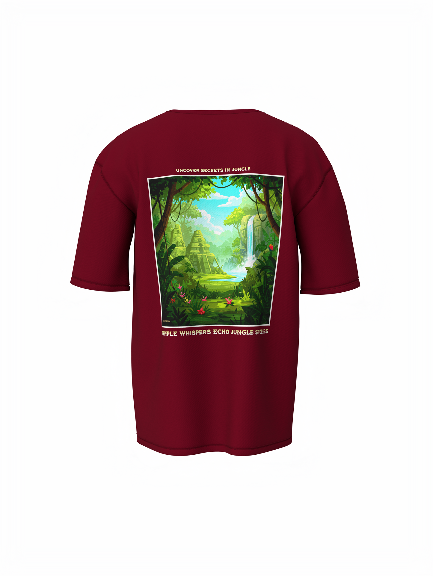 Nature Graphic Unisex Maroon Oversized T-Shirt – Bold & Cool