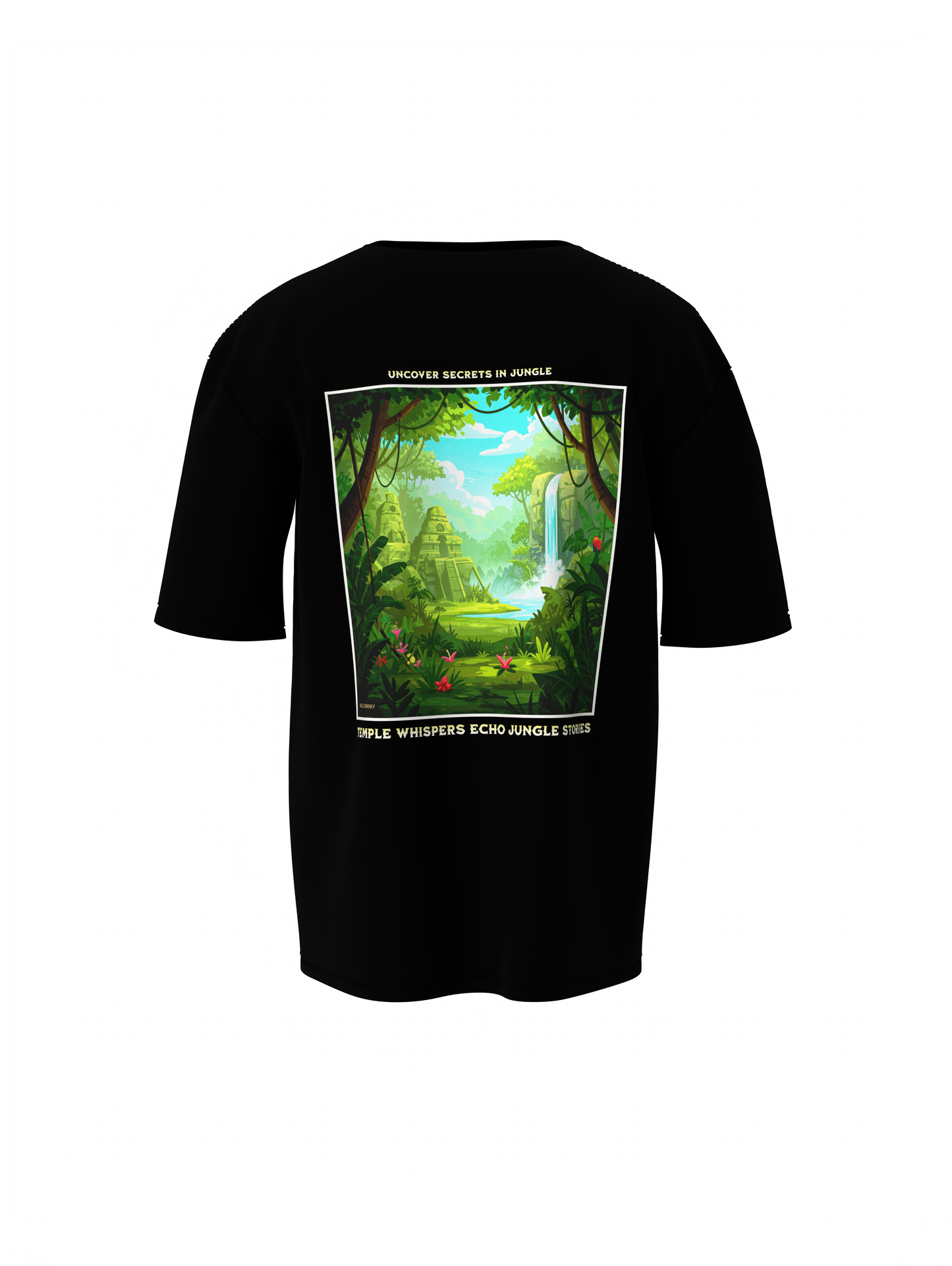 Nature Graphic Unisex Black Oversized T-Shirt – Bold & Cool