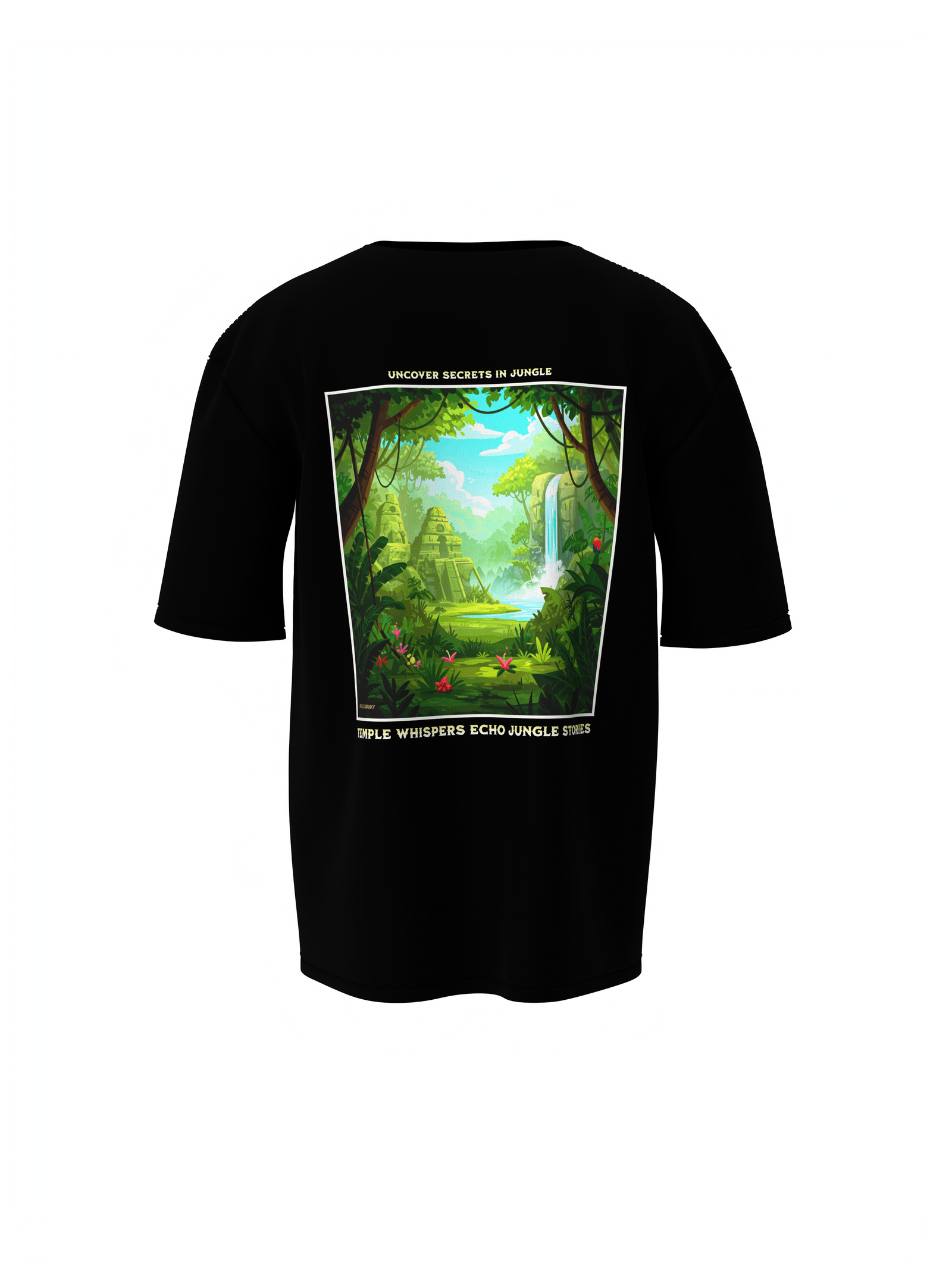 Nature Graphic Unisex Black Oversized T-Shirt – Bold & Cool