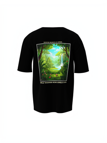 Nature Graphic Unisex Black Oversized T-Shirt – Bold & Cool