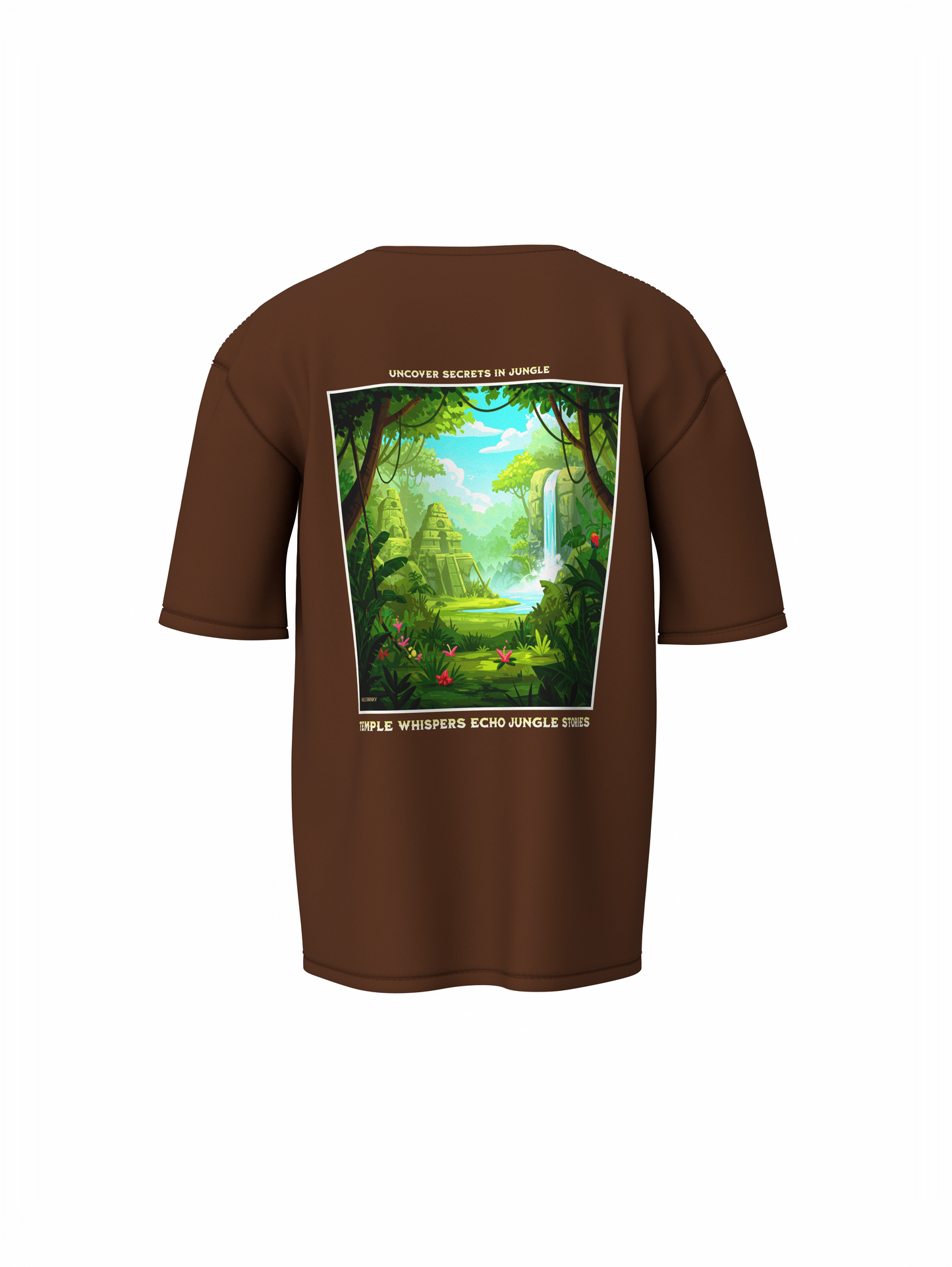 Nature Graphic Unisex Brown Oversized T-Shirt – Bold & Cool