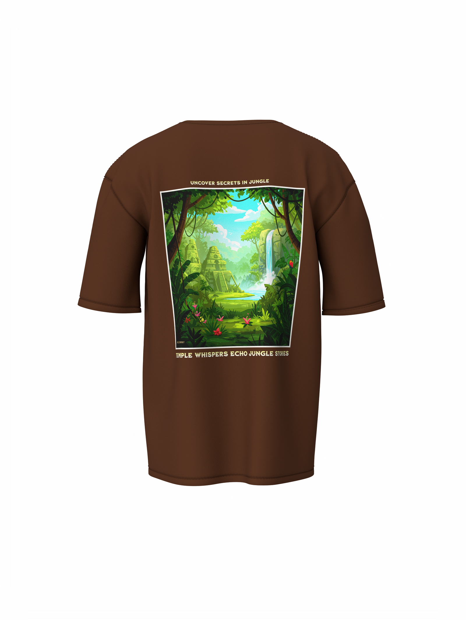 Nature Graphic Unisex Brown Oversized T-Shirt – Bold & Cool