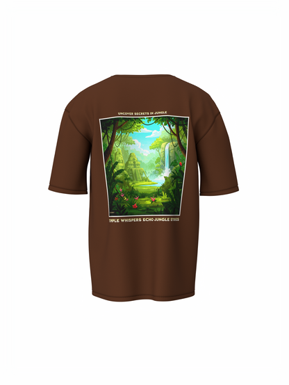 Nature Graphic Unisex Brown Oversized T-Shirt – Bold & Cool