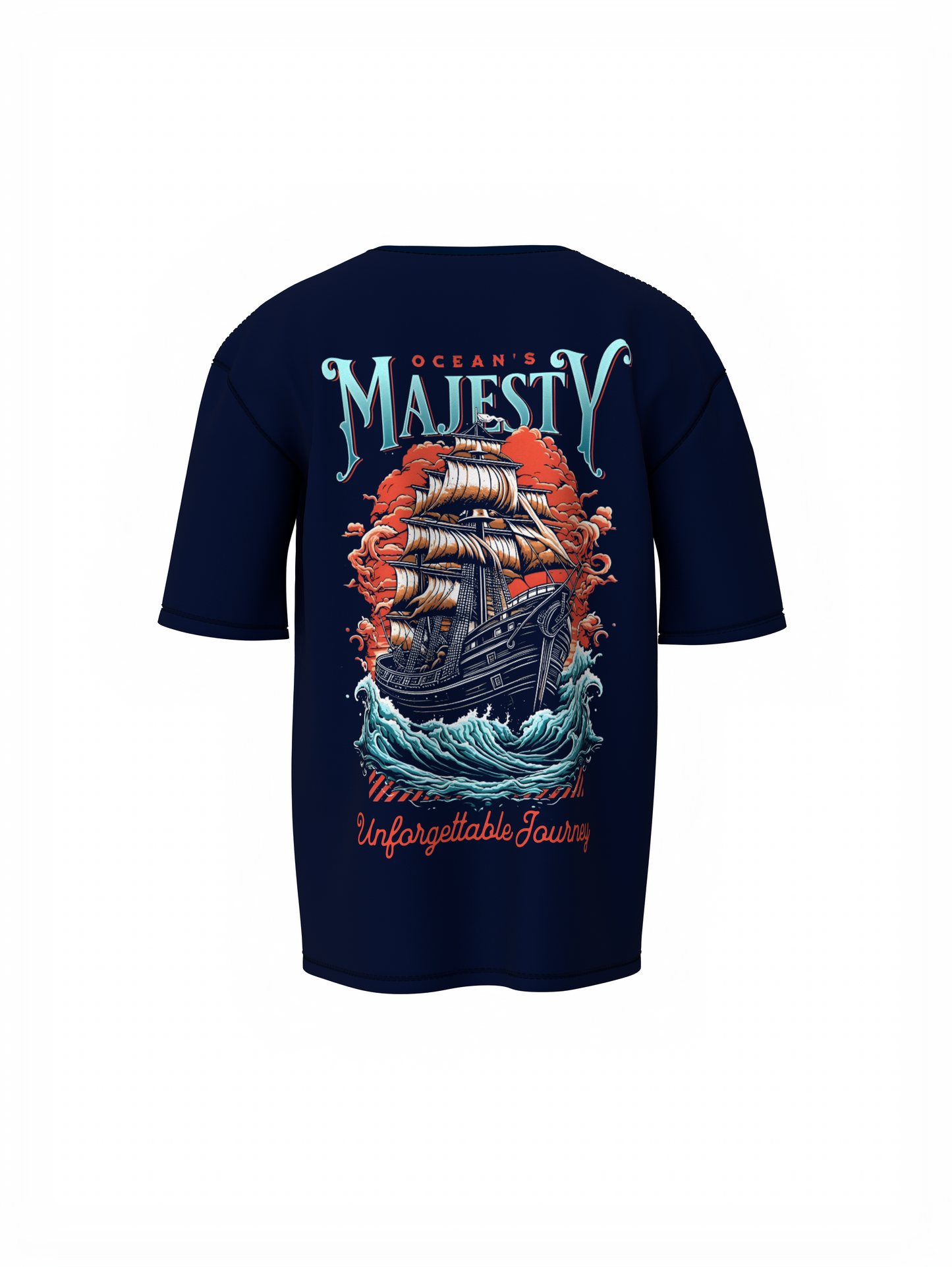 Majesty Graphic Unisex Dark Blue Oversized T-Shirt