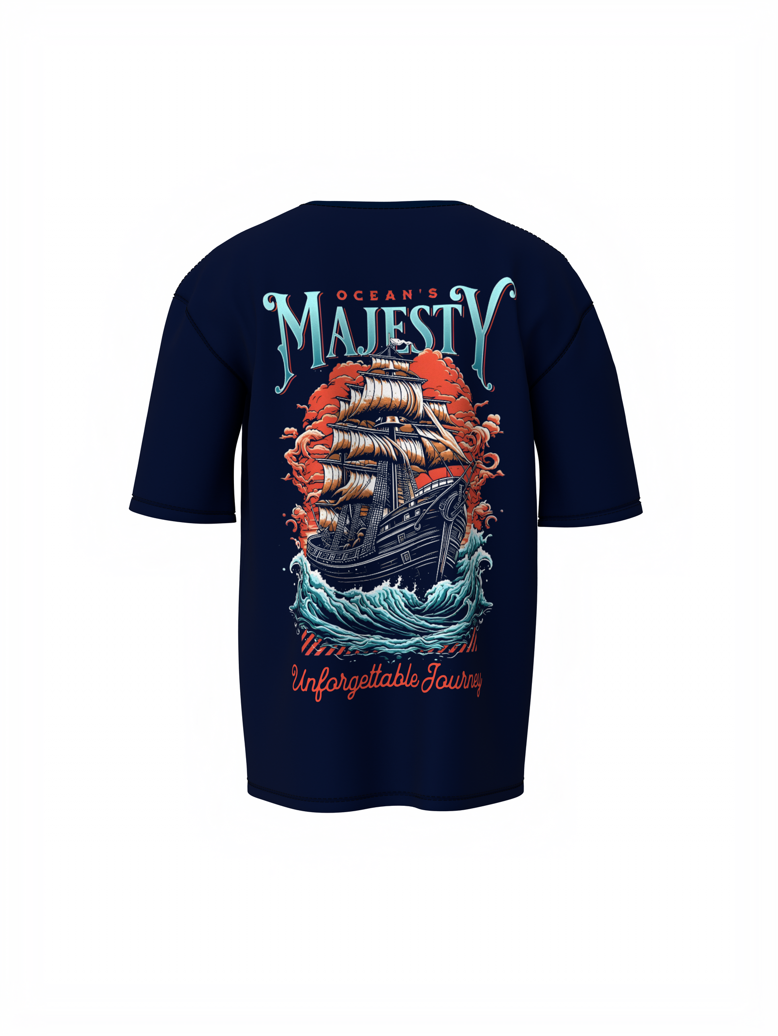 Majesty Graphic Unisex Dark Blue Oversized T-Shirt