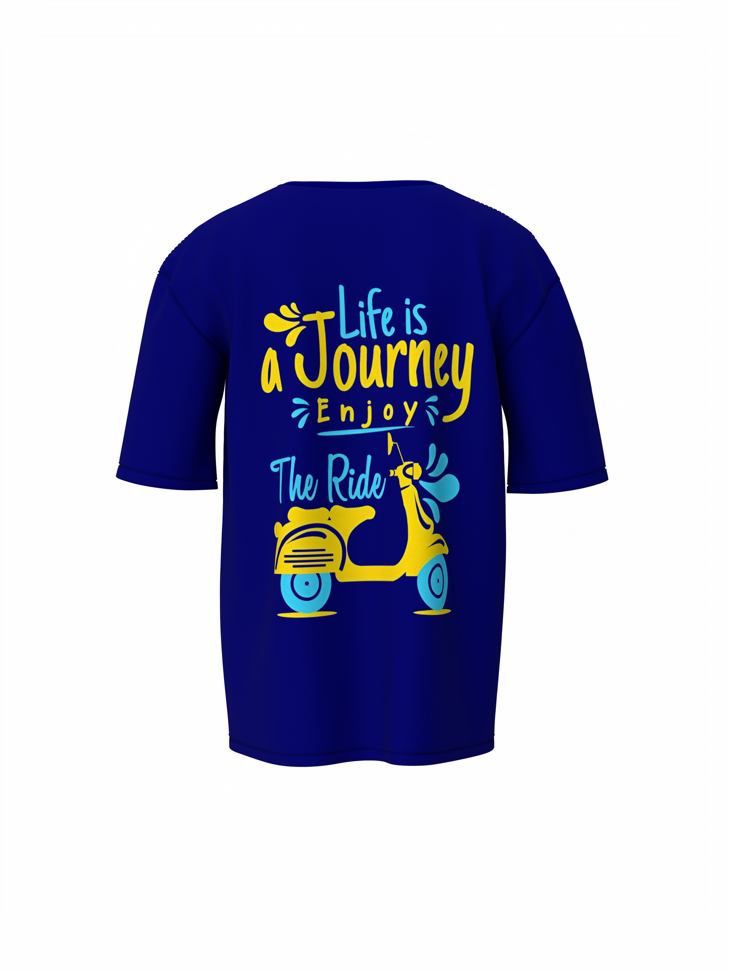 Life Is Journey Unisex Blue Oversized T-Shirt Motivational