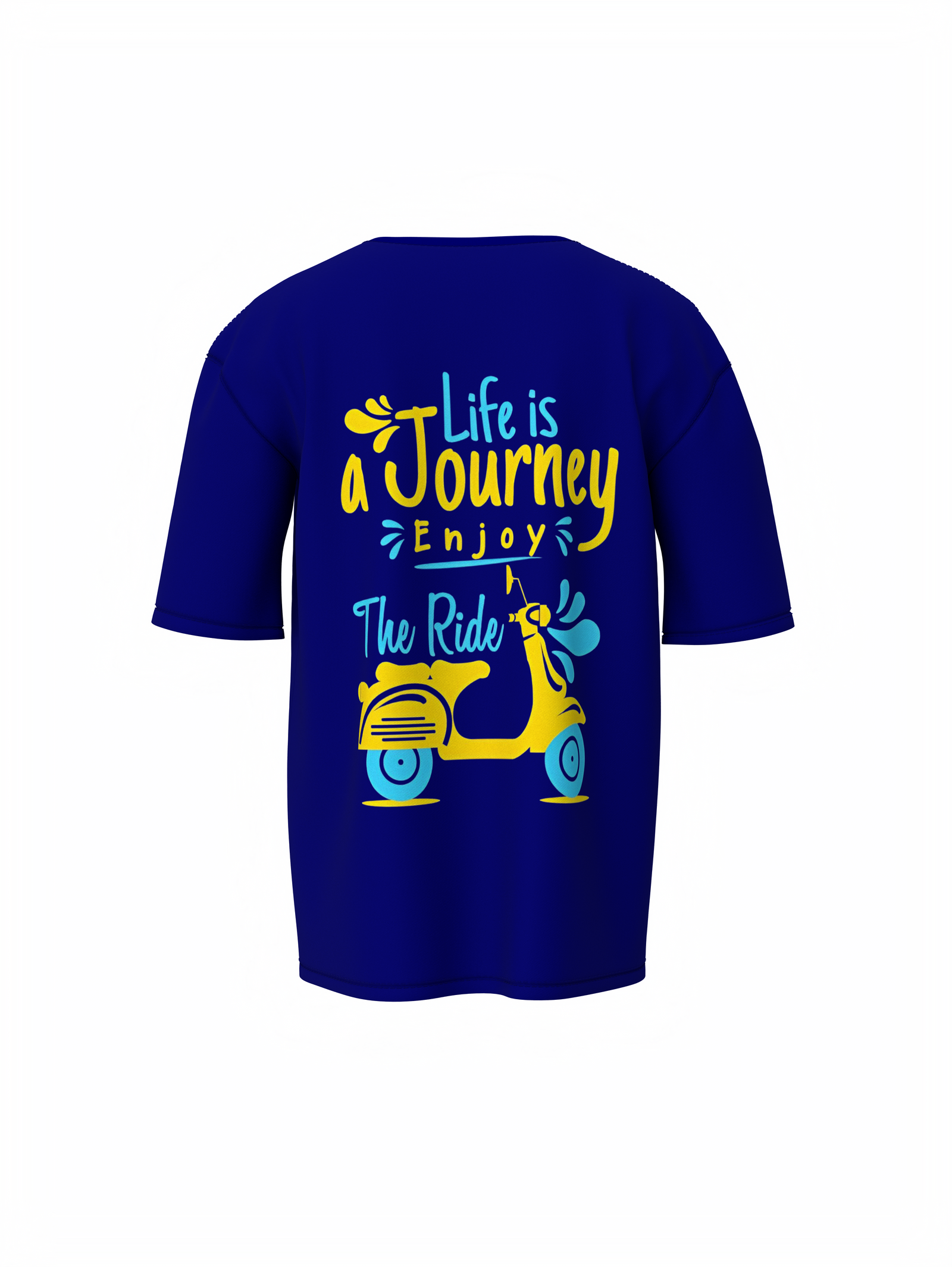 Life Is Journey Unisex Blue Oversized T-Shirt Motivational
