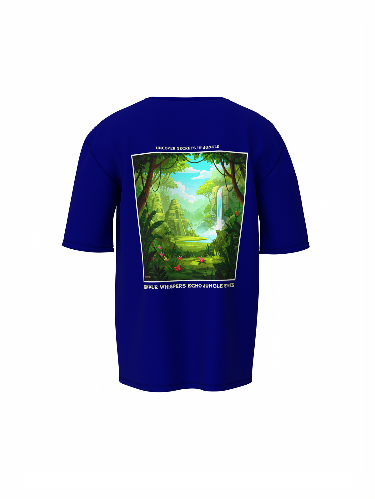 Nature Graphic Unisex Blue Oversized T-Shirt