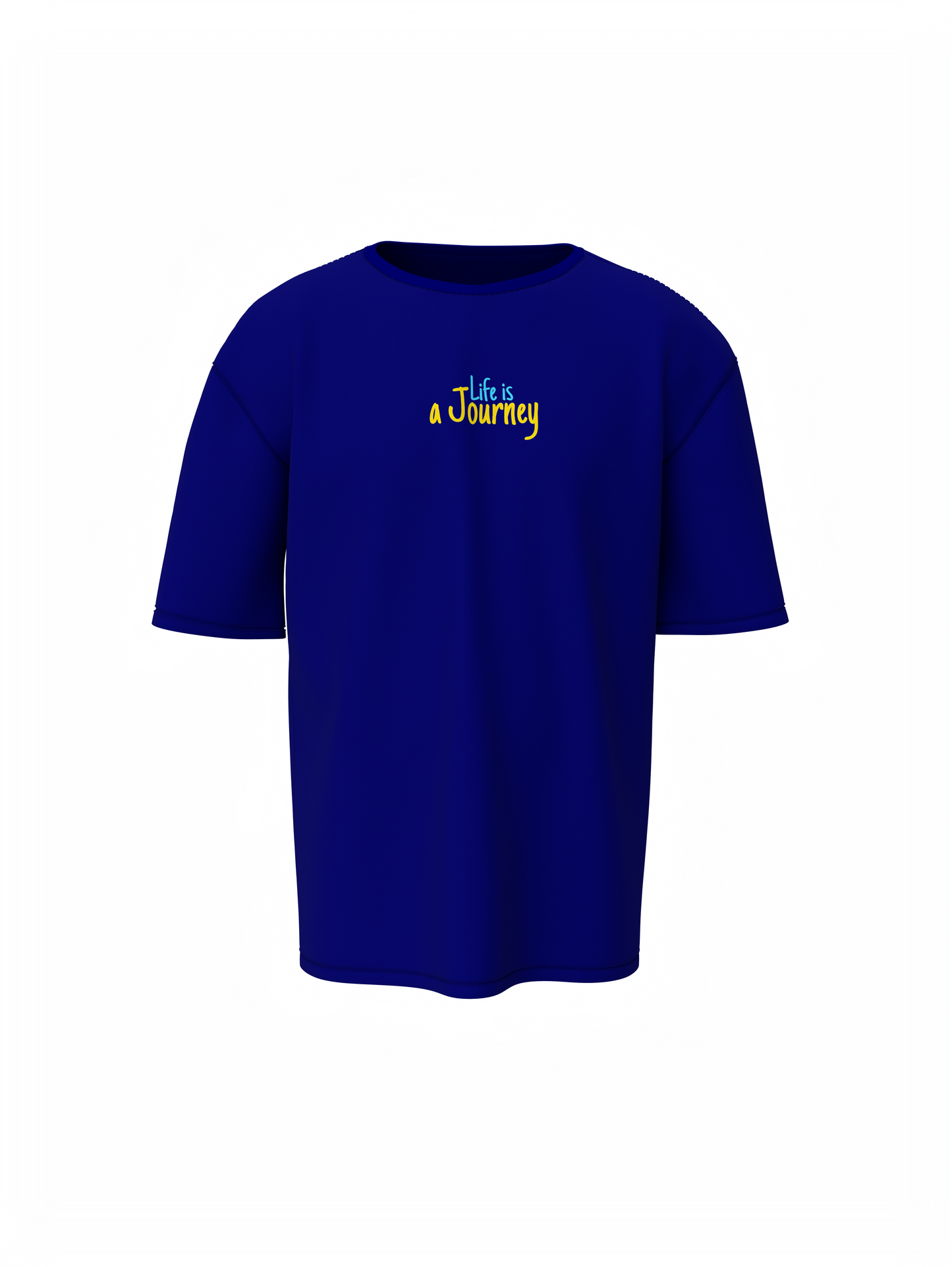 Life Is Journey Unisex Blue Oversized T-Shirt Motivational