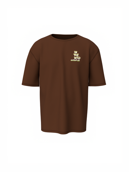 Nature Graphic Unisex Brown Oversized T-Shirt – Bold & Cool