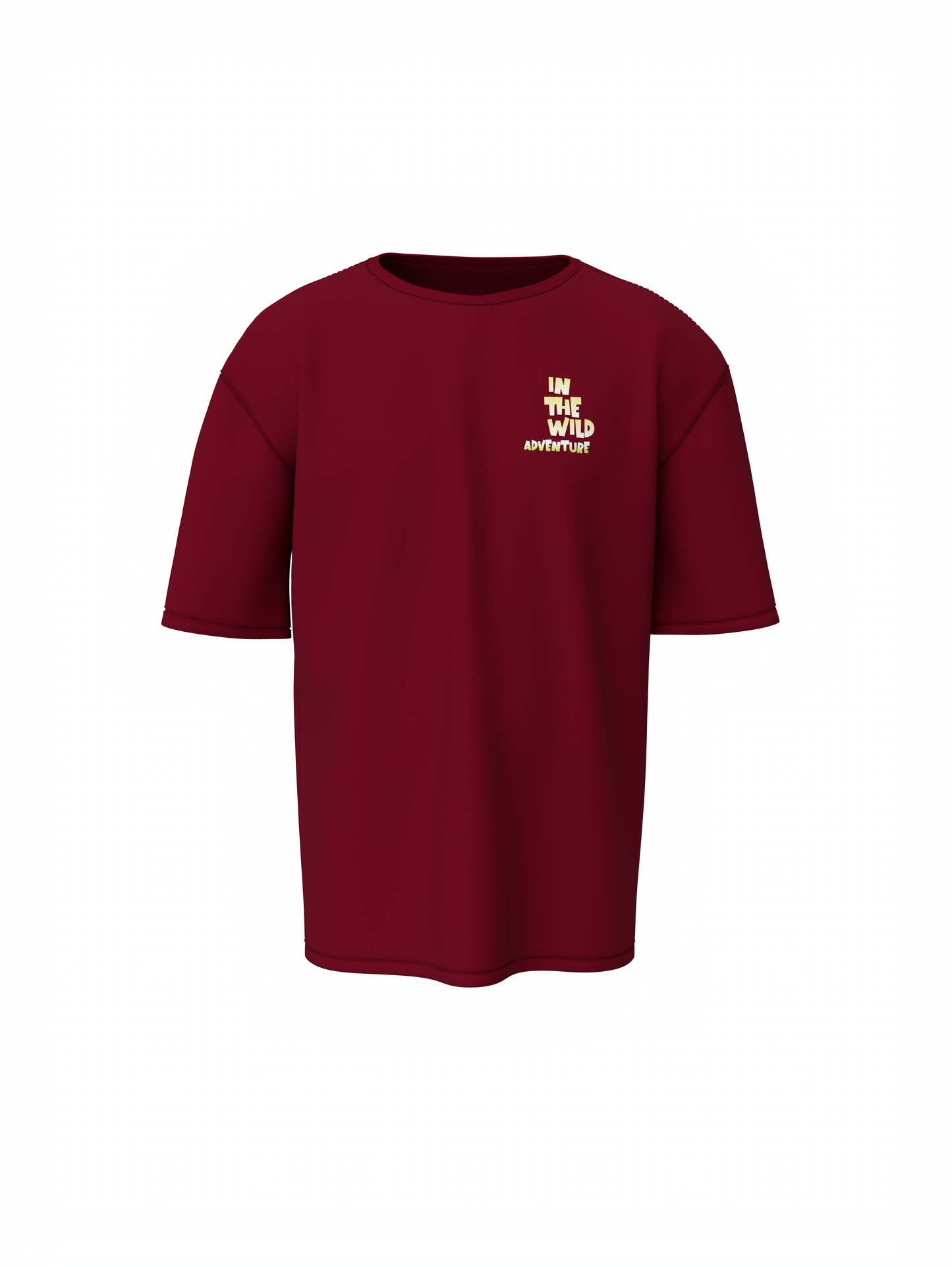 Nature Graphic Unisex Maroon Oversized T-Shirt – Bold & Cool