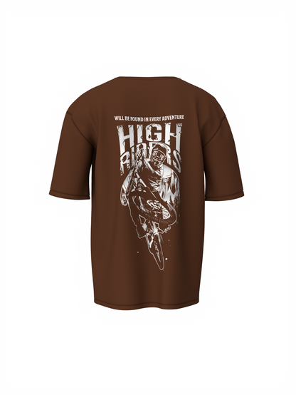High Rider Graphic Unisex Brown Oversized T-Shirt