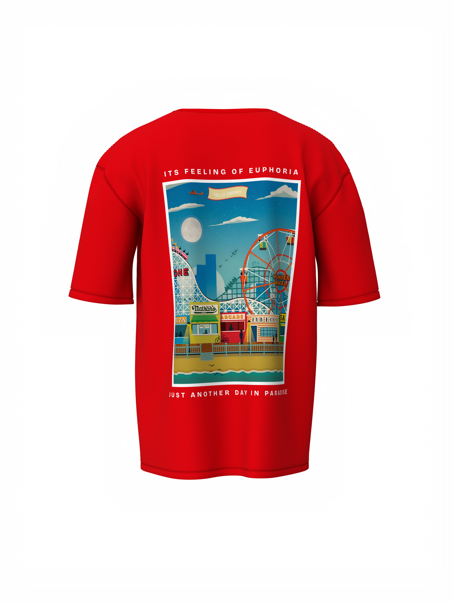 Euphoria Escape Unisex Red Oversized T-Shirt Streetwear