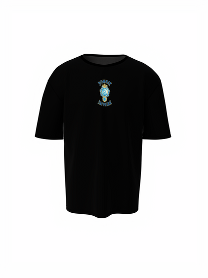 Bombay Sapphire Unisex Black Oversized T-Shirt Bold Graphic