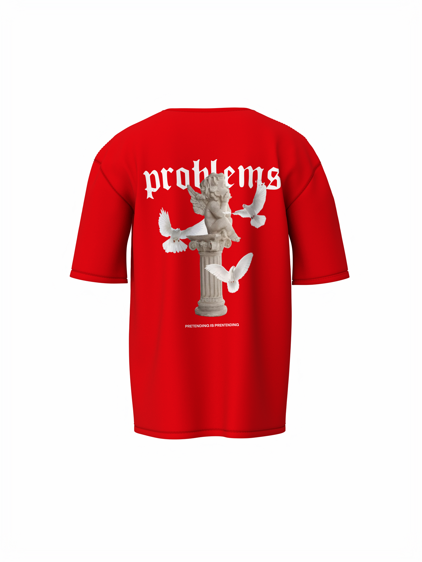 Problems Graphic Unisex Red Oversized T-Shirt