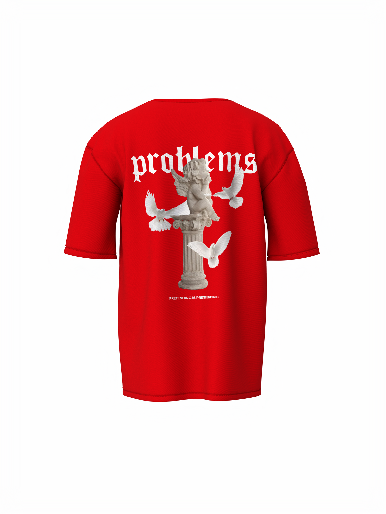 Problems Graphic Unisex Red Oversized T-Shirt