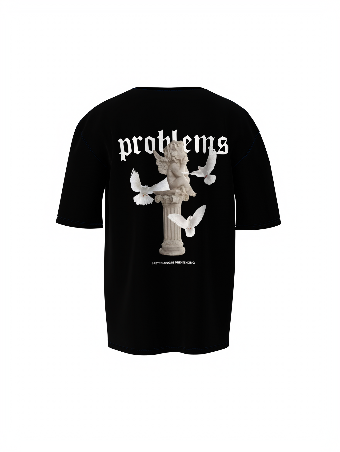 Problems Graphic Unisex Black Oversized T-Shirt Street Tee