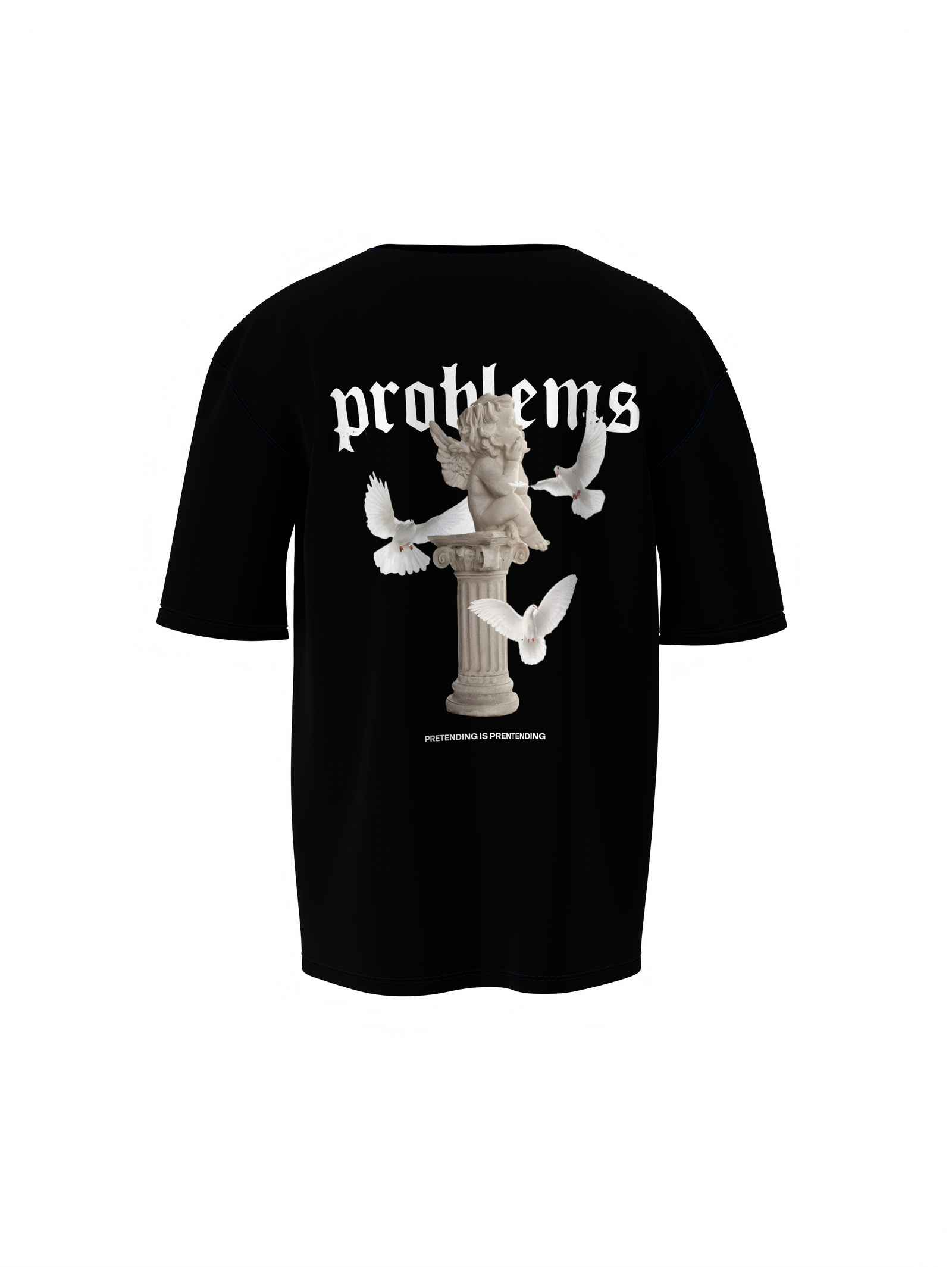 Problems Graphic Unisex Black Oversized T-Shirt Street Tee