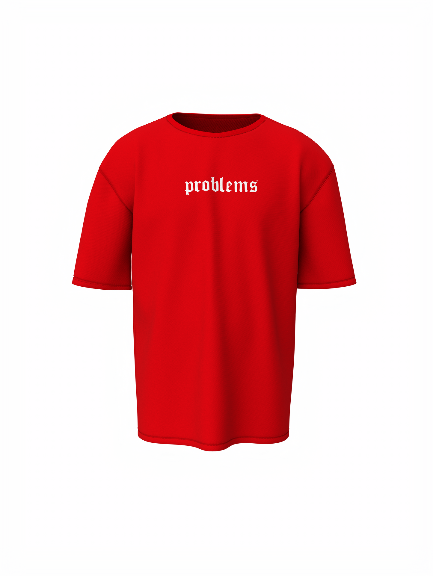 Problems Graphic Unisex Red Oversized T-Shirt