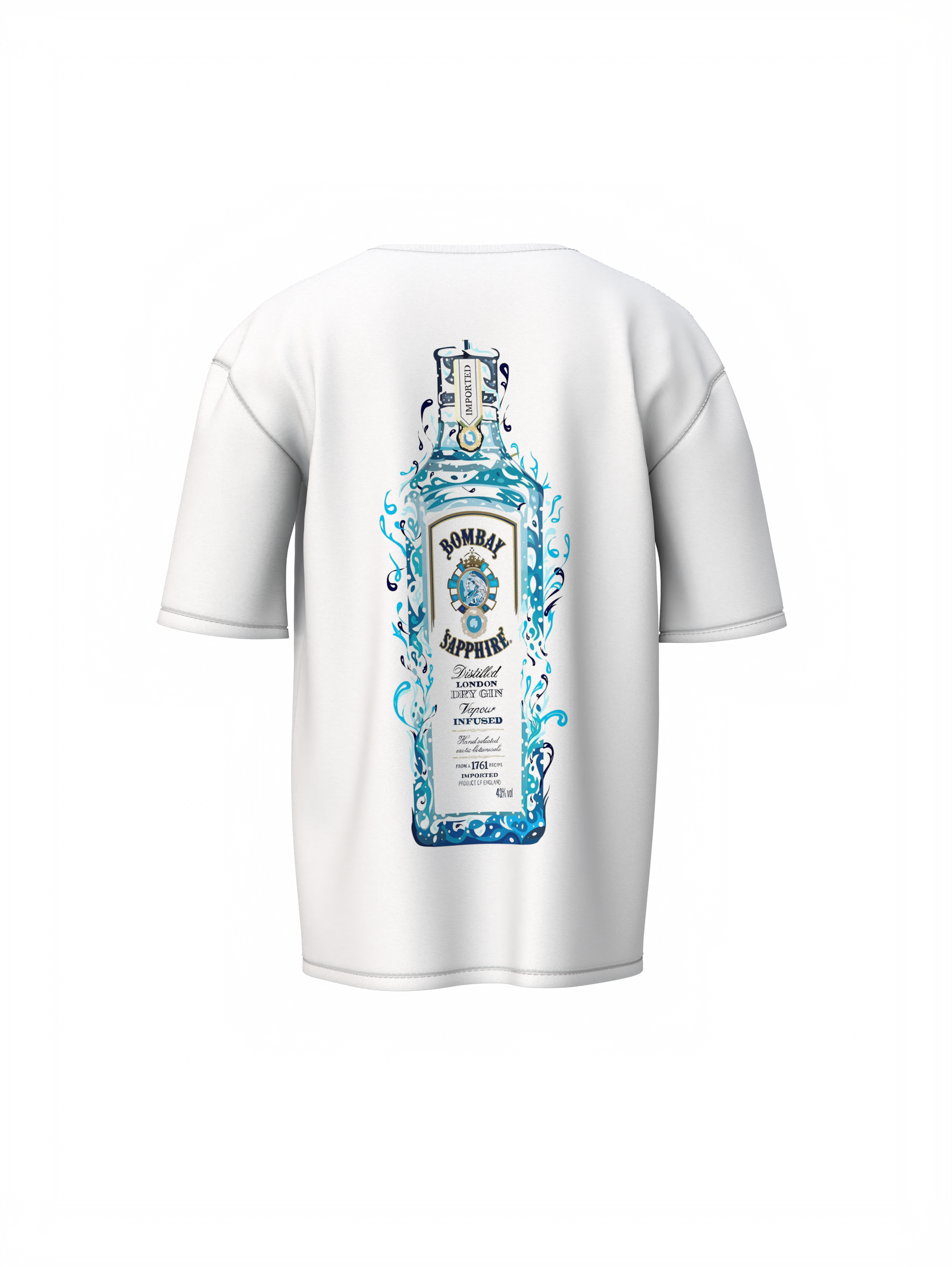 Bombay Sapphire Unisex White Oversized T-Shirt